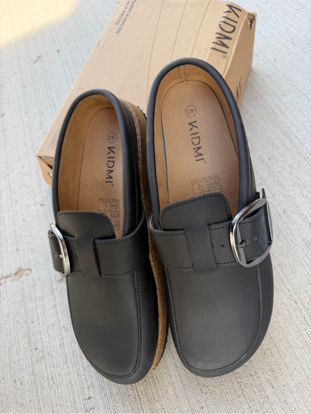 Black Buckle Slip-On Clog